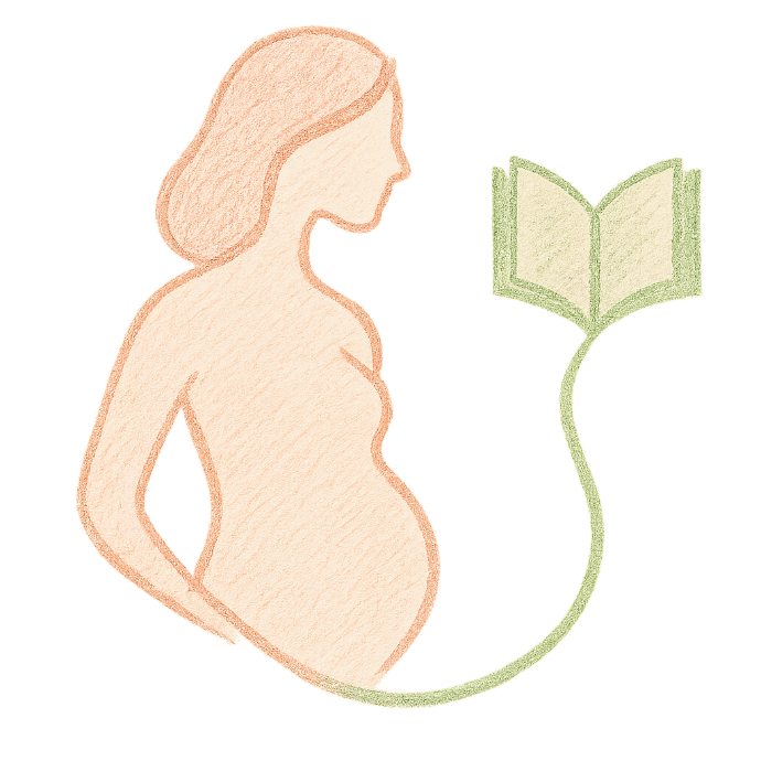 Silhouette femme enceinte en lecture de livre