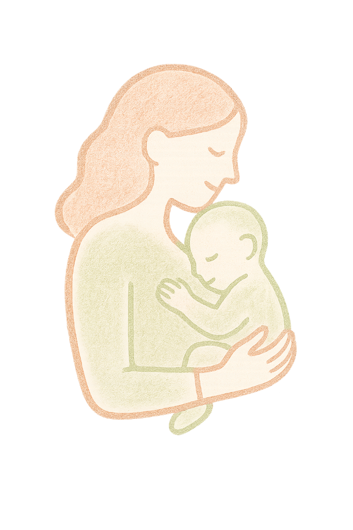 silhouette femme avec bébé