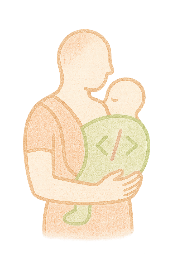 Silhouette homme portage bébé