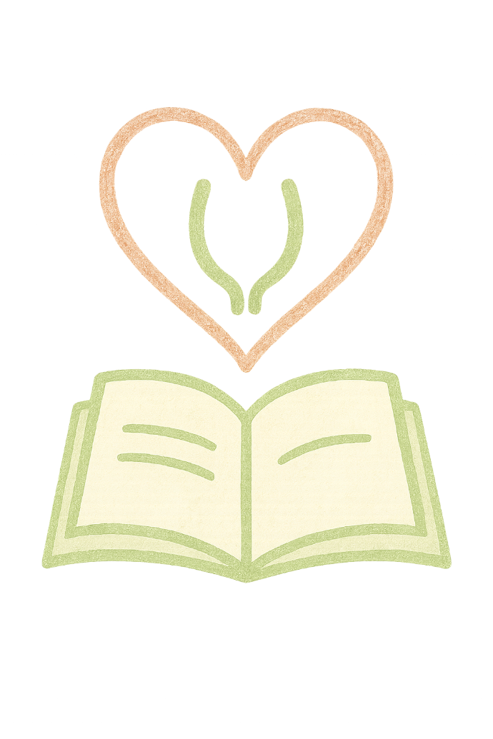 Illustration livre ouvert sur symbole du coeur et intimité femme